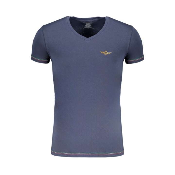 Priser på Aeronautica Militare Blue Cotton T-Shirt