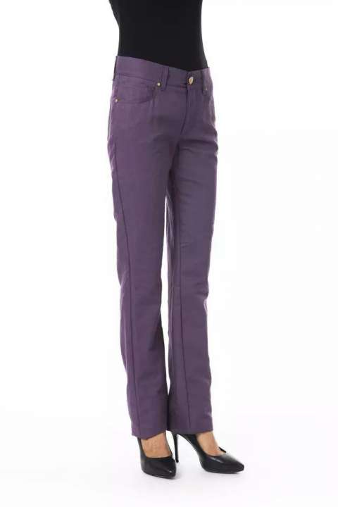 Priser på BYBLOS Chic Purple Cotton-Blend Trousers