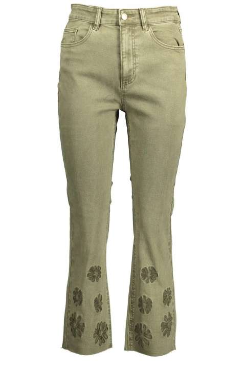 Priser på Desigual Embroidered Contrast Stitch Green Jeans