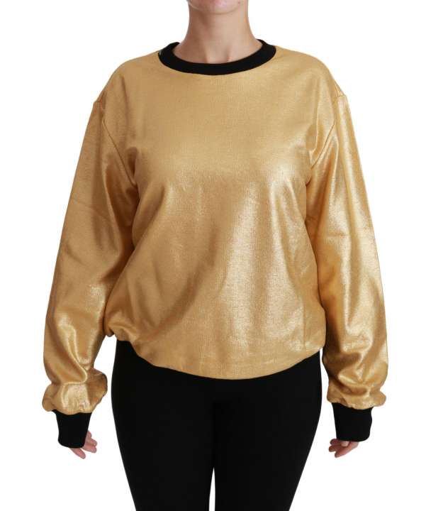 Priser på Dolce & Gabbana Elegant Gold Crew Neck Cotton Sweater