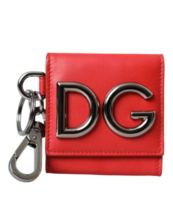 Priser på Dolce & Gabbana Red Calfskin Leather DG Logo Keyring Coin Purse Wallet