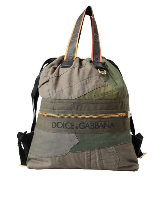 Priser på Dolce & Gabbana Military Green Patchwork Rucksack Backpack Bag