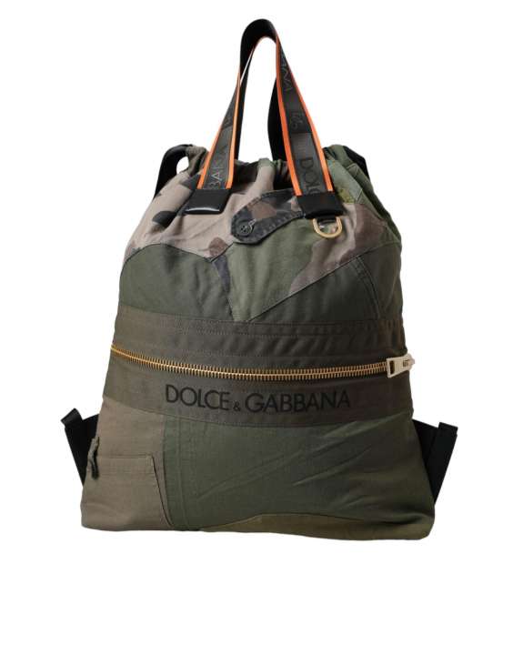 Priser på Dolce & Gabbana Military Green Patchwork Rucksack Backpack Bag