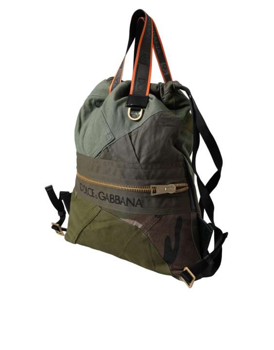 Priser på Dolce & Gabbana Military Green Patchwork Rucksack Backpack Bag