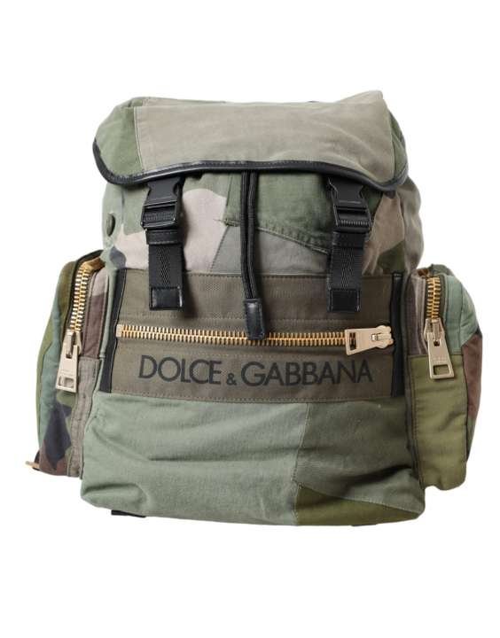 Priser på Dolce & Gabbana Military Green Patchwork Rucksack Backpack Bag