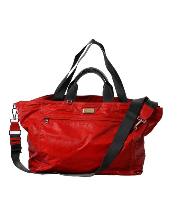 Priser på Dolce & Gabbana Red Nylon Calfskin Hand Shoulder Duffel Bag