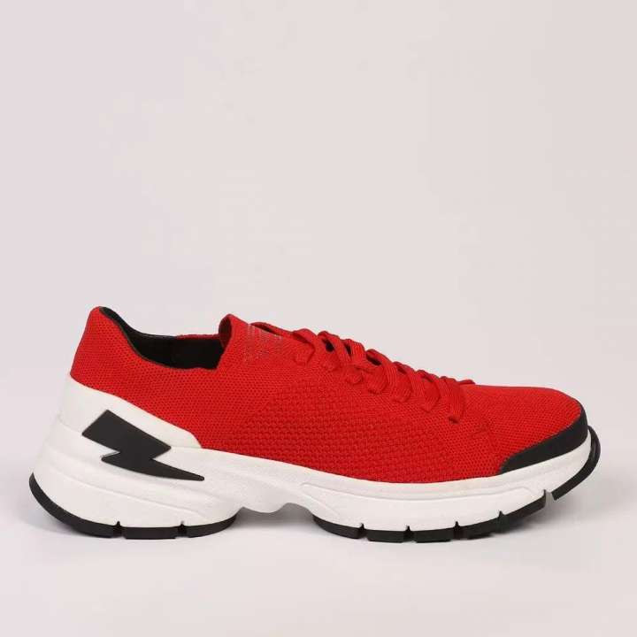 Priser på Neil Barrett Red Textile Herre Sneakers