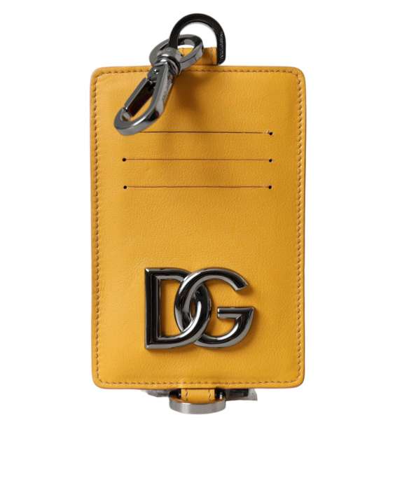 Priser på Dolce & Gabbana Orange Calf Leather Credit Card Holder Clip On Wallet