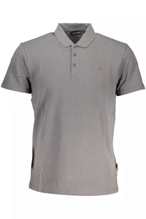 Priser på Napapijri Elegant Short-Sleeved Gray Polo