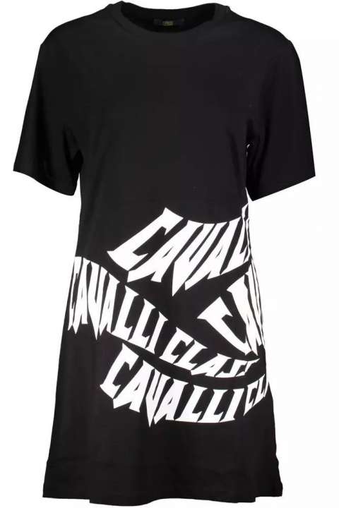 Priser på Cavalli Class Elegant Printed Short Sleeve Dress