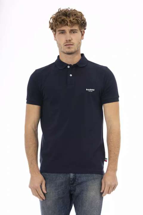 Priser på Baldinini Trend Chic Blue Embroidered Cotton Polo