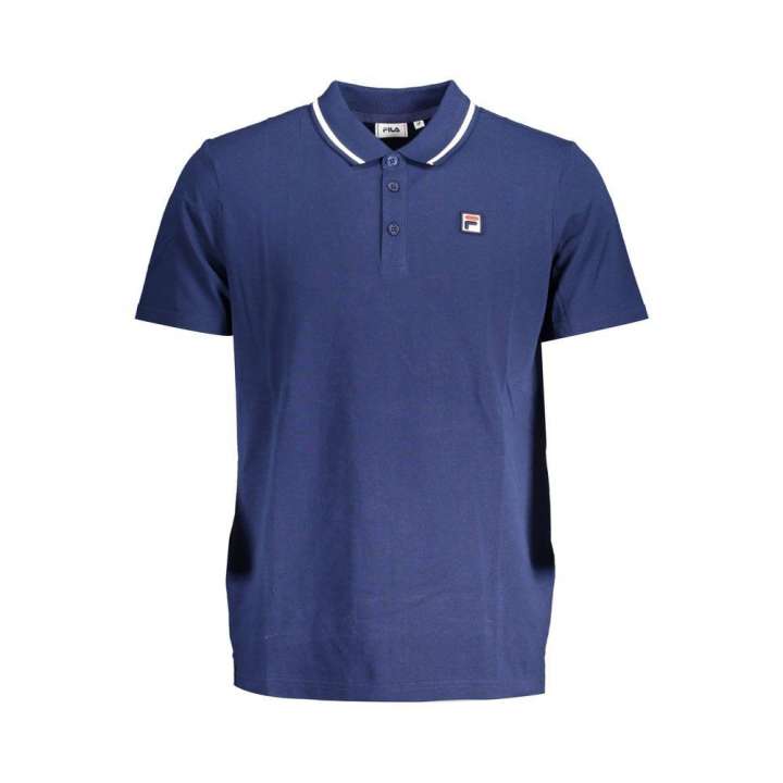 Priser på Fila Classic Blue Cotton Polo with Contrast Details