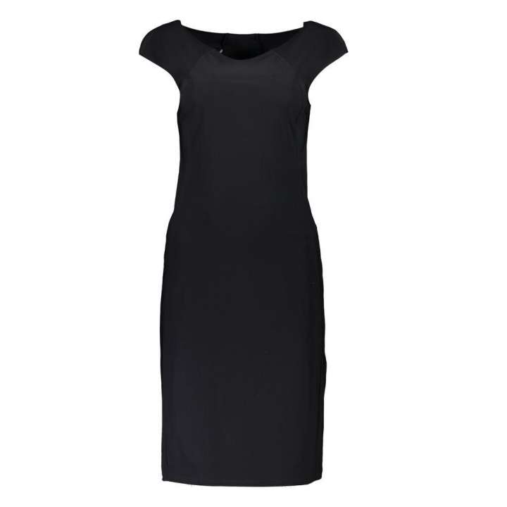 Priser på Patrizia Pepe Elegant Black Boat Neck Dress with Wide Straps