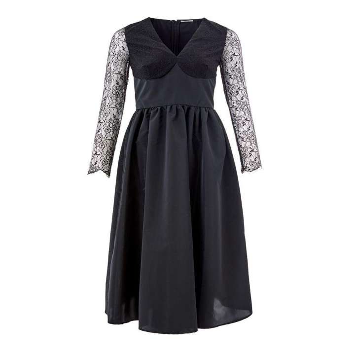 Priser på Lardini Elegant Black Polyester Dress