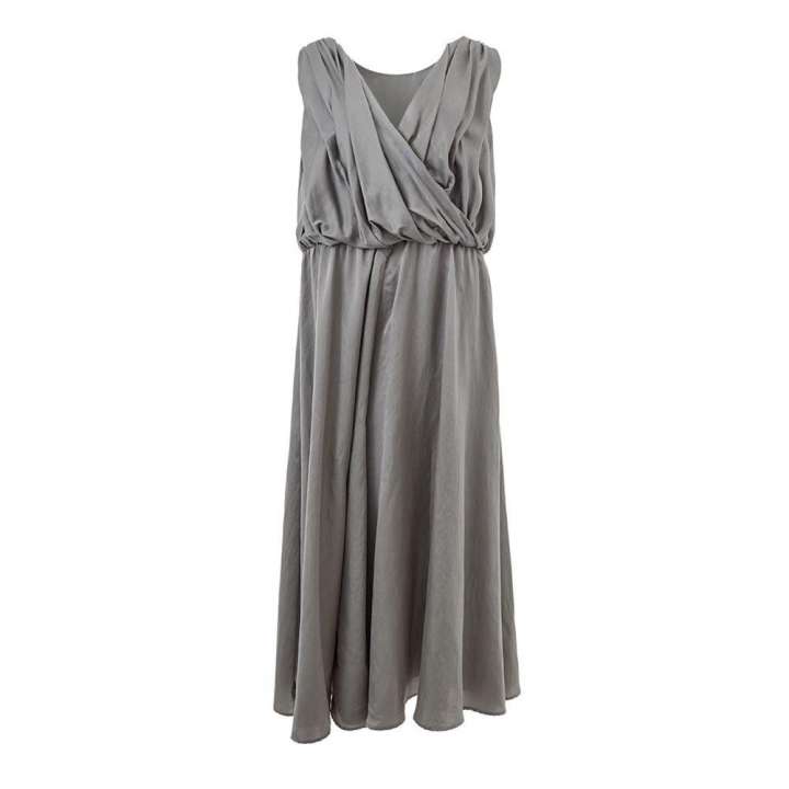 Priser på Lardini Elegant Silk Gray Dress - Timeless Elegance