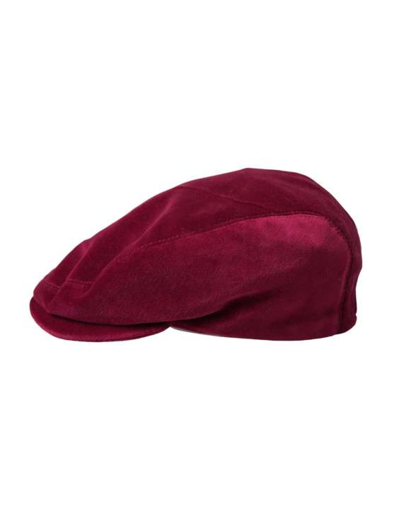 Priser på Dolce & Gabbana Maroon Velvet Cotton Newsboy Hat Herre