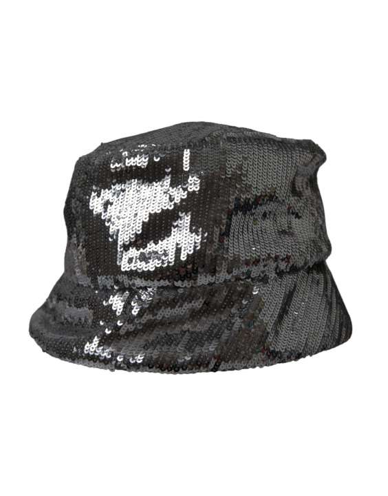 Priser på Dolce & Gabbana Silver Sequined Nylon Bucket Hat Herre