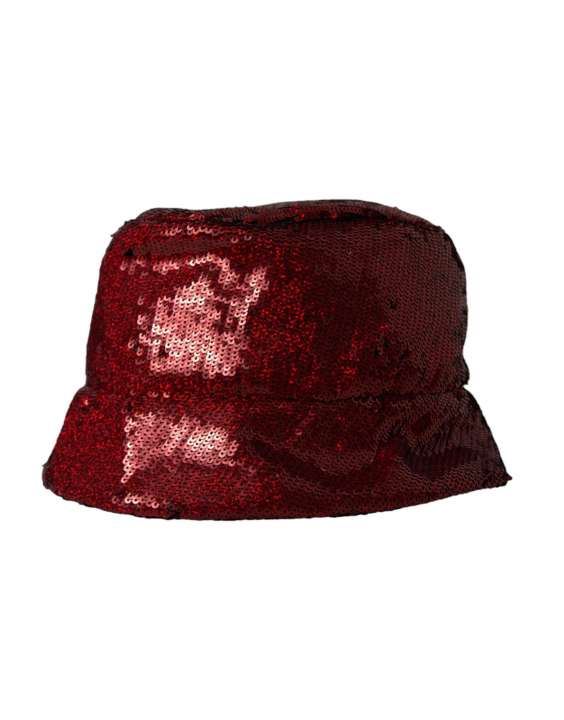 Priser på Dolce & Gabbana Red Sequined Nylon Bucket Hat Herre