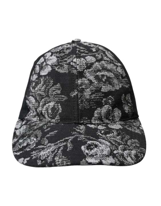 Priser på Dolce & Gabbana Black Silver Floral Print Baseball Hat Herre