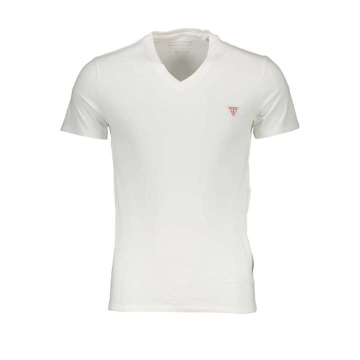 Priser på Guess Jeans Chic White Slim Fit V-Neck Tee