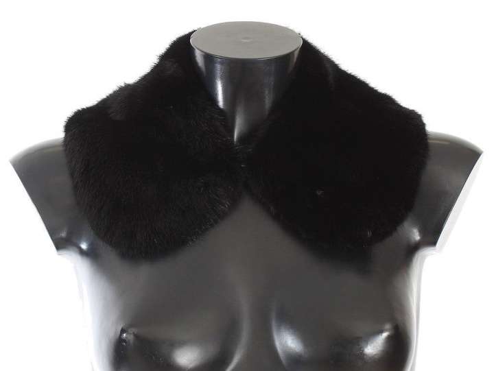 Priser på Dolce & Gabbana Elegant Black Mink Fur Shoulder Wrap Scarf