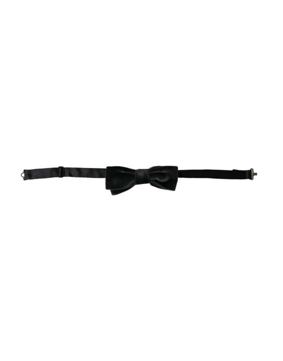 Priser på Dolce & Gabbana Black Velvet Cotton Adjustable Neck Herre Bow Tie