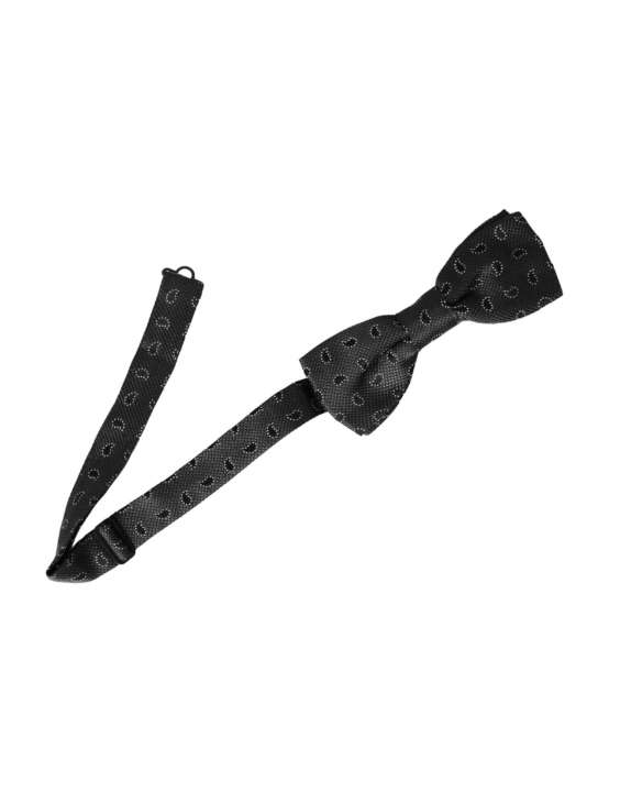 Priser på Dolce & Gabbana Black Silk Patterned Adjustable Neck Herre Bow Tie