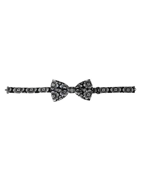 Priser på Dolce & Gabbana Black White Printed Adjustable Neck Herre Bow Tie