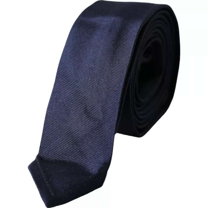 Priser på Dolce & Gabbana Dark Blue Silk Skinny Adjustable Tie