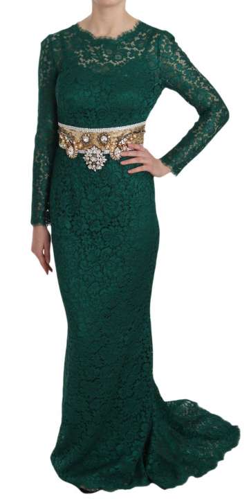 Priser på Dolce & Gabbana Emerald Elegance Long Sleeve Floor-Length Dress