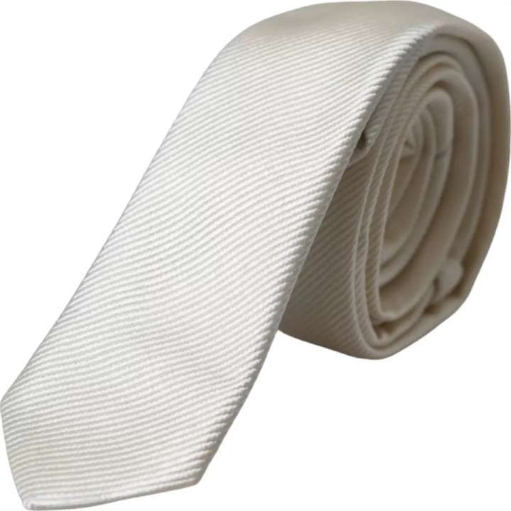 Priser på Dolce & Gabbana White Solid 100% Silk Adjustable Tie