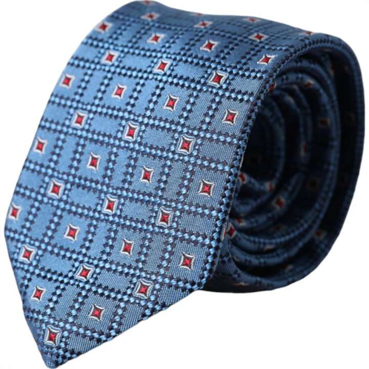 Priser på Dolce & Gabbana Blue Patterned 100% Silk Adjustable Herre Tie