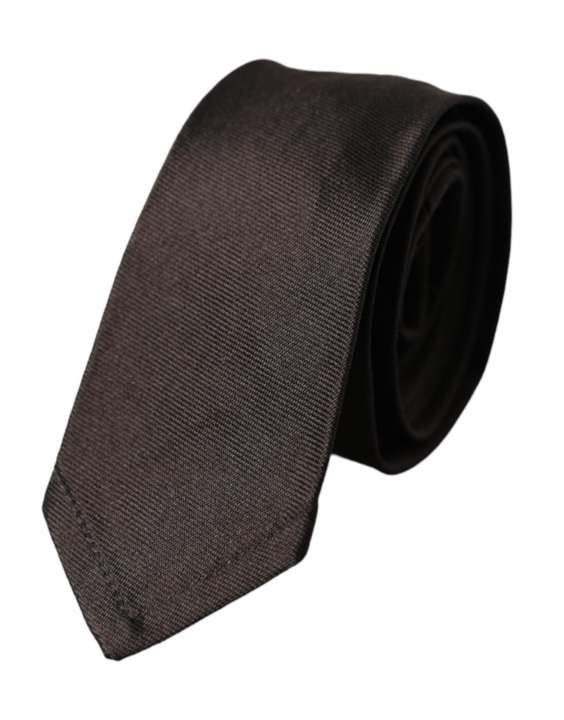 Priser på Dolce & Gabbana Brown Solid 100% Silk Adjustable Tie