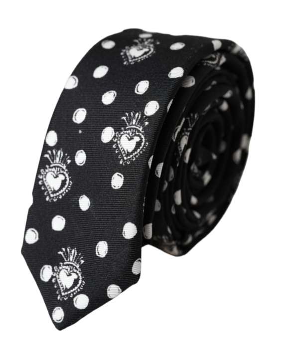 Priser på Dolce & Gabbana Black Heart Polka Dot Adjustable Tie