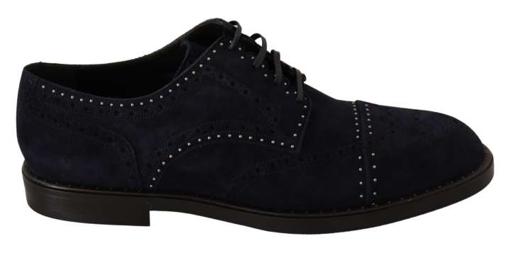 Priser på Dolce & Gabbana Elegant Suede Derby Sko with Silver Studs