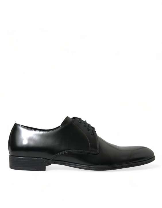 Priser på Dolce & Gabbana Elegant Black Leather Derby Formal Sko