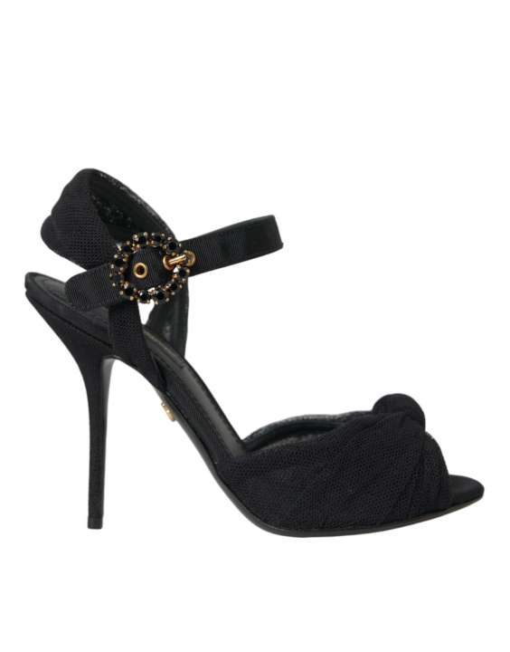 Priser på Dolce & Gabbana Black Suede Embellished Heels SandalerSko