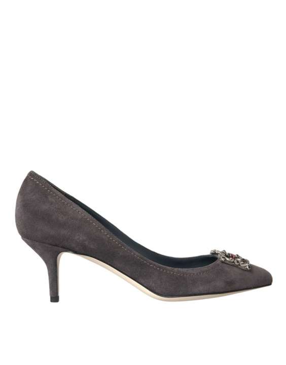 Priser på Dolce & Gabbana Gray Amore Suede Bellucci Heels Pumps Sko