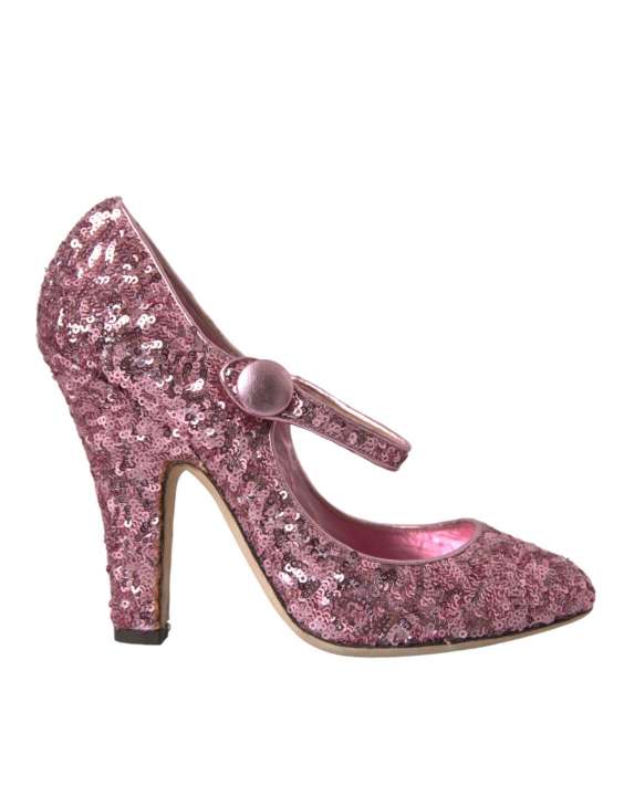 Priser på Dolce & Gabbana Pink Sequin Mary Jane Pumps High Heels Sko