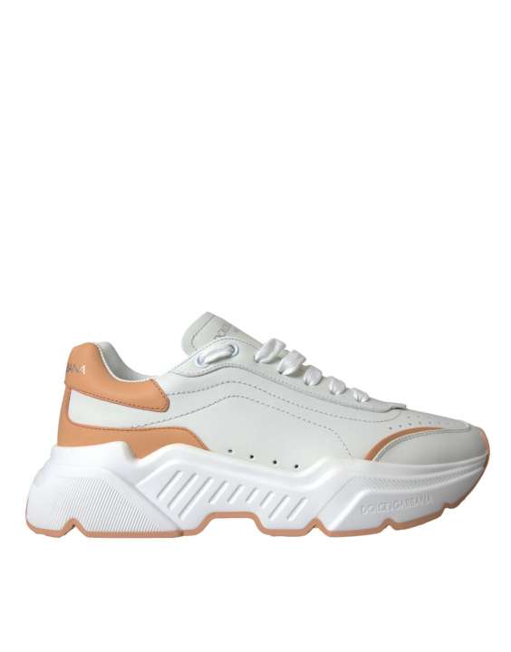 Priser på Dolce & Gabbana White Peach DAYMASTER Leather Sneakers Sko