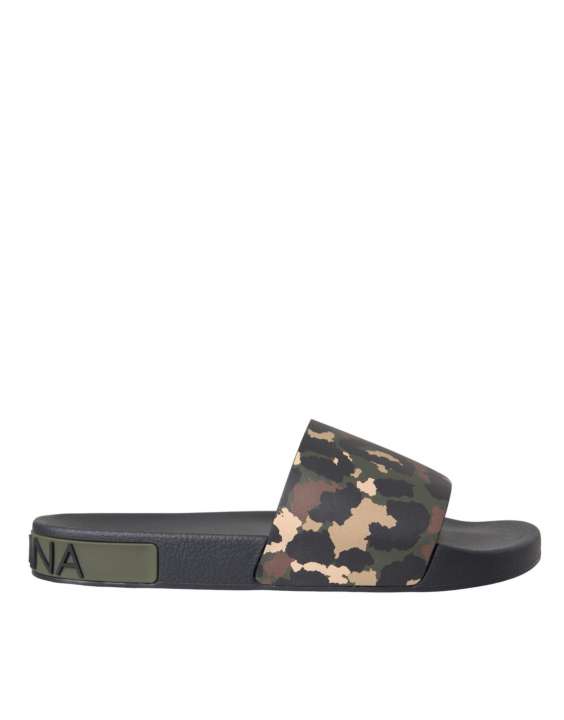 Priser på Dolce & Gabbana Multicolor Camouflage Leather Beachwear Herre Sko