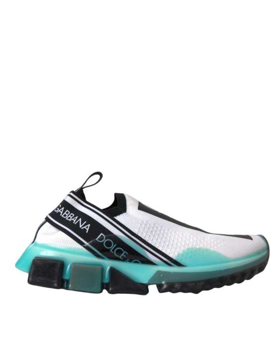 Priser på Dolce & Gabbana Black White Blue Slip On Sorrento Sneakers Sko