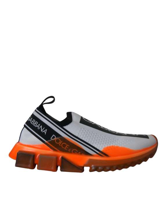 Priser på Dolce & Gabbana Black White Orange Slip On Sorrento Sneakers Sko