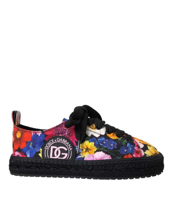 Priser på Dolce & Gabbana Multicolor Canvas Floral Espadrilles Sneakers Sko