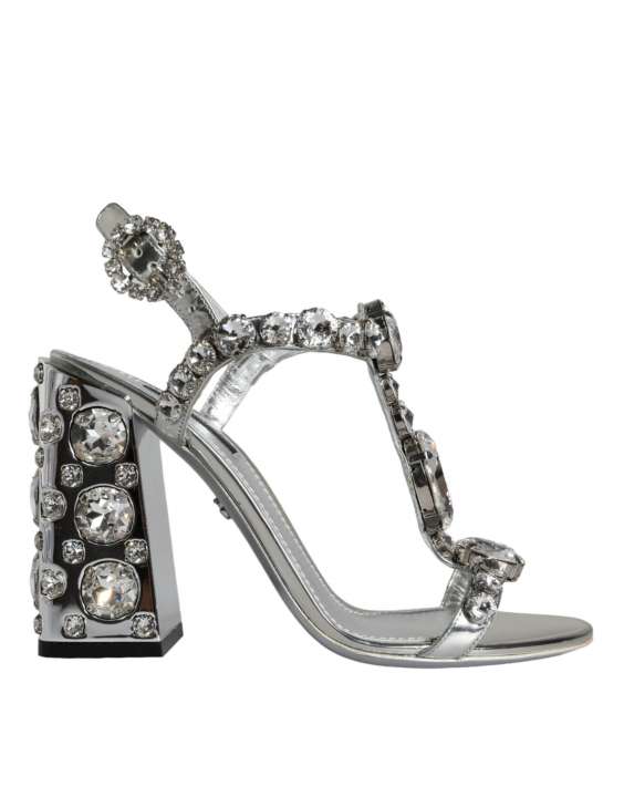 Priser på Dolce & Gabbana Silver Crystals High Heels SandalerSko