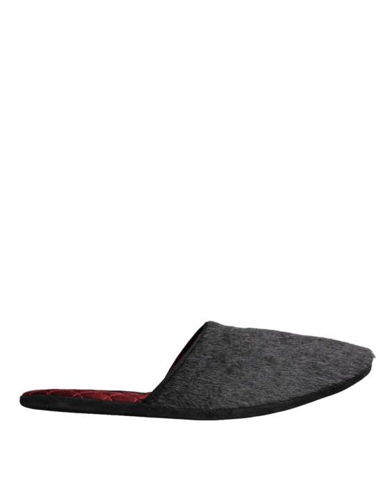 Priser på Dolce & Gabbana Black Faux Fur Slides Slippers Slip On Sko