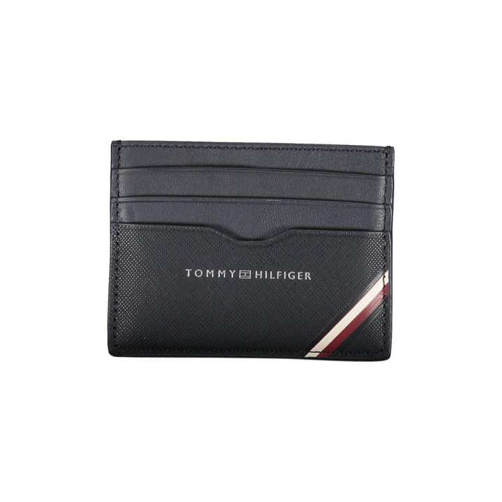 Priser på Tommy Hilfiger Elegant Blue Leather Card Holder with Contrast Details