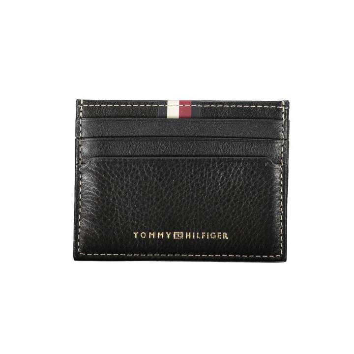 Priser på Tommy Hilfiger Sleek Black Leather Card Holder with Contrast Detail