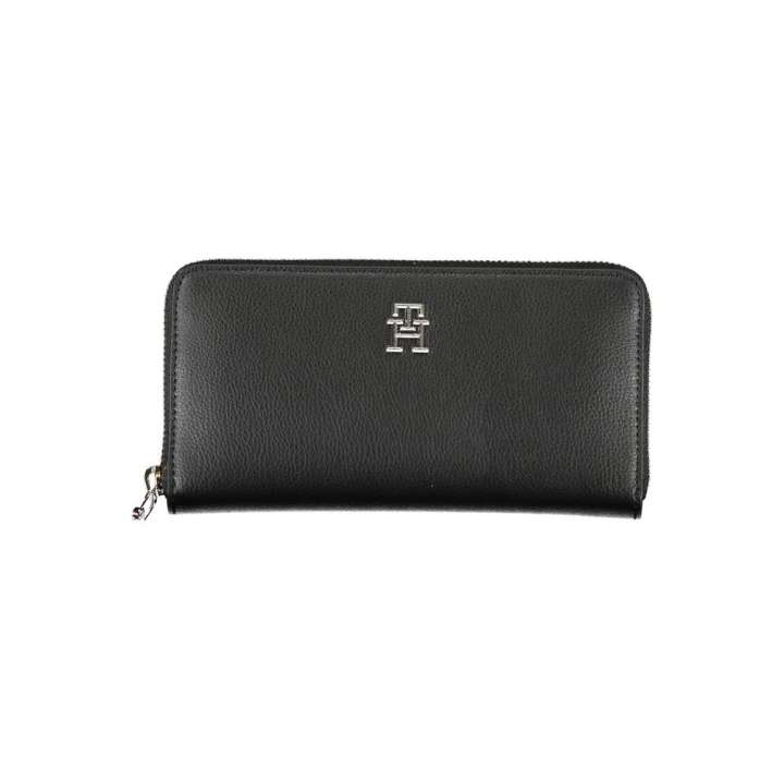 Priser på Tommy Hilfiger Sleek Zippered Black Wallet with Multiple Compartments