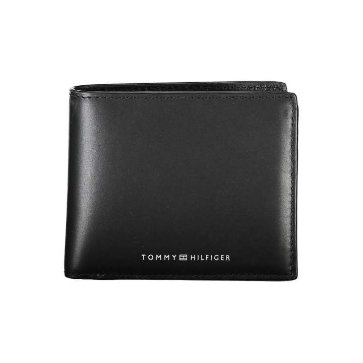 Priser på Tommy Hilfiger Sleek Black Leather Wallet for the Modern Man